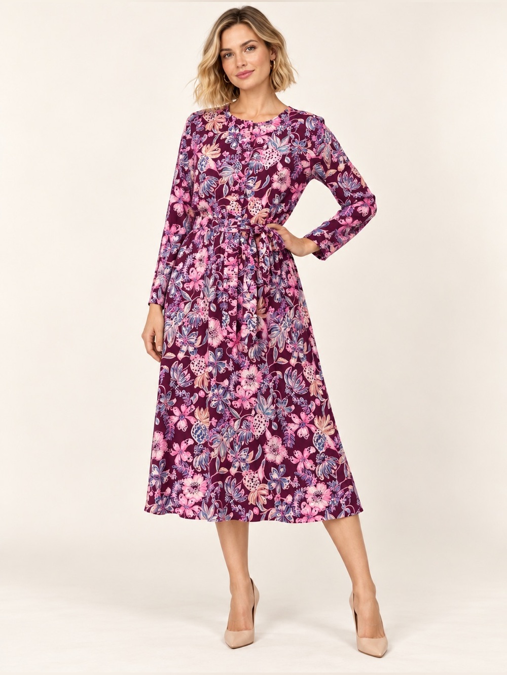 Lilly Pulitzer Vibrant Floral Long Sleeve Dress